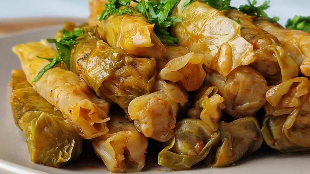 Napa Cabbage Rolls Recipe on Plate