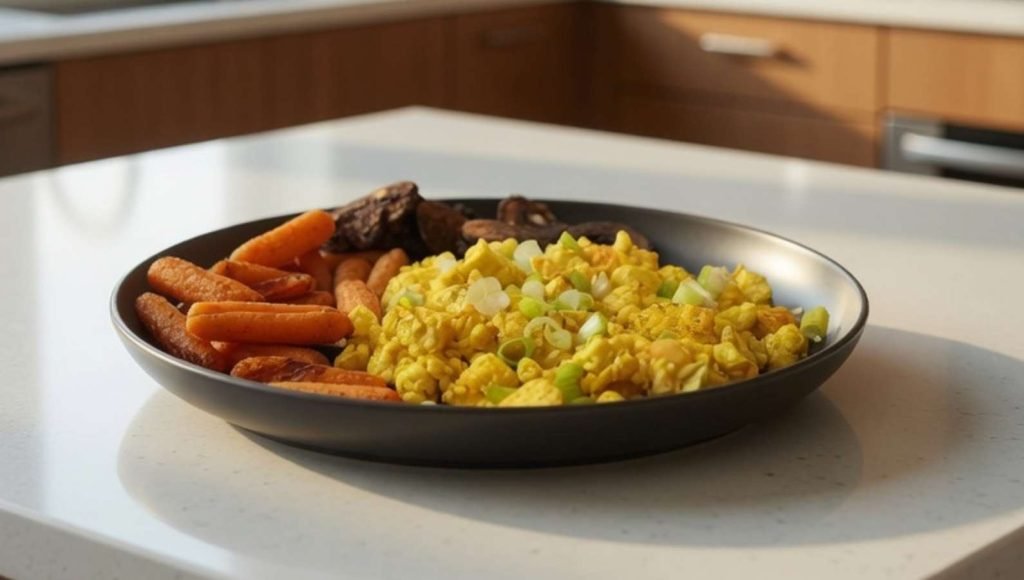 Silken tofu scramble on counter