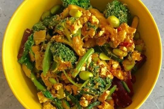 Chicken teriyaki stir fry bowl